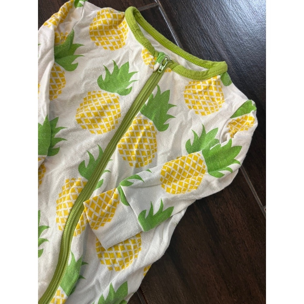 Kickee Pants Pineapple Print Bamboo Zip Footless Romper 9-12 Months